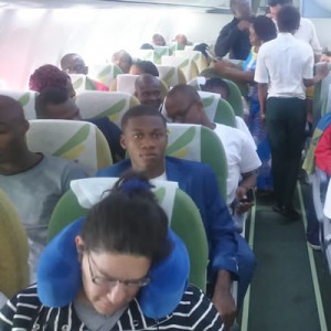 Students on Plane